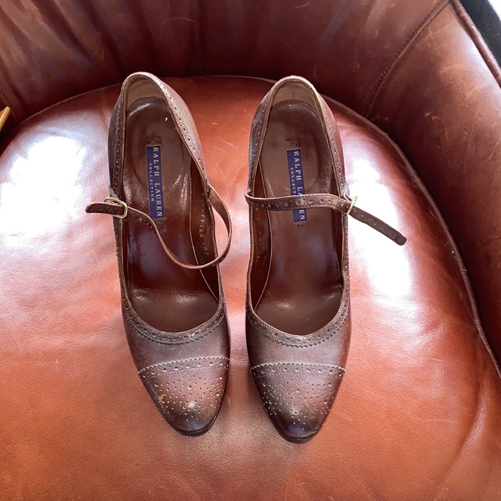 * lowest price, donate 7/10*Ralph Lauren high heel platform Mary-Jane sz 7 heels